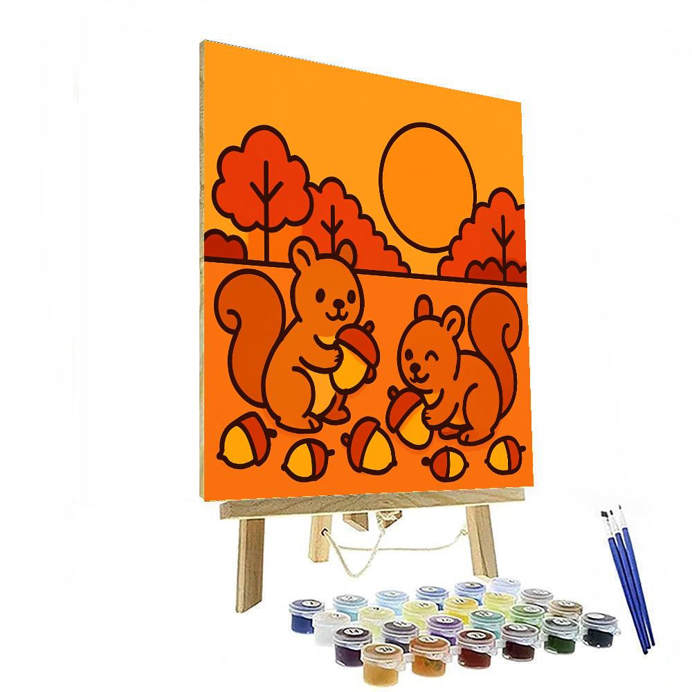 Sunset Safari Squirrels DIY paint by numbers