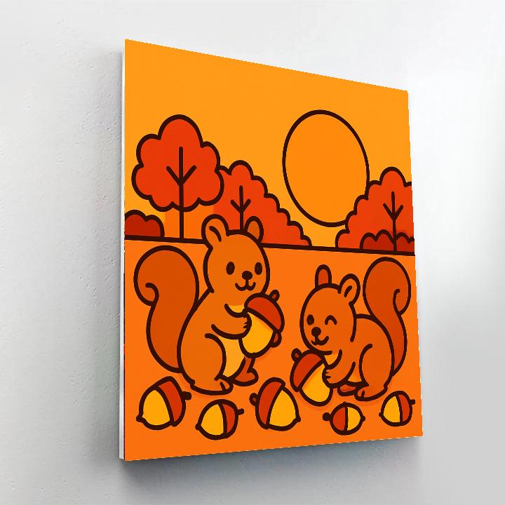Sunset Safari Squirrels DIY paint by numbers