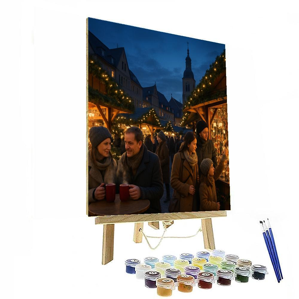 Christmas Market At Twilight Paint by numbers art