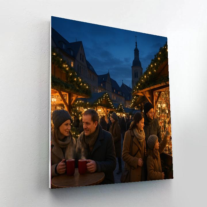 Christmas Market At Twilight Paint by numbers art