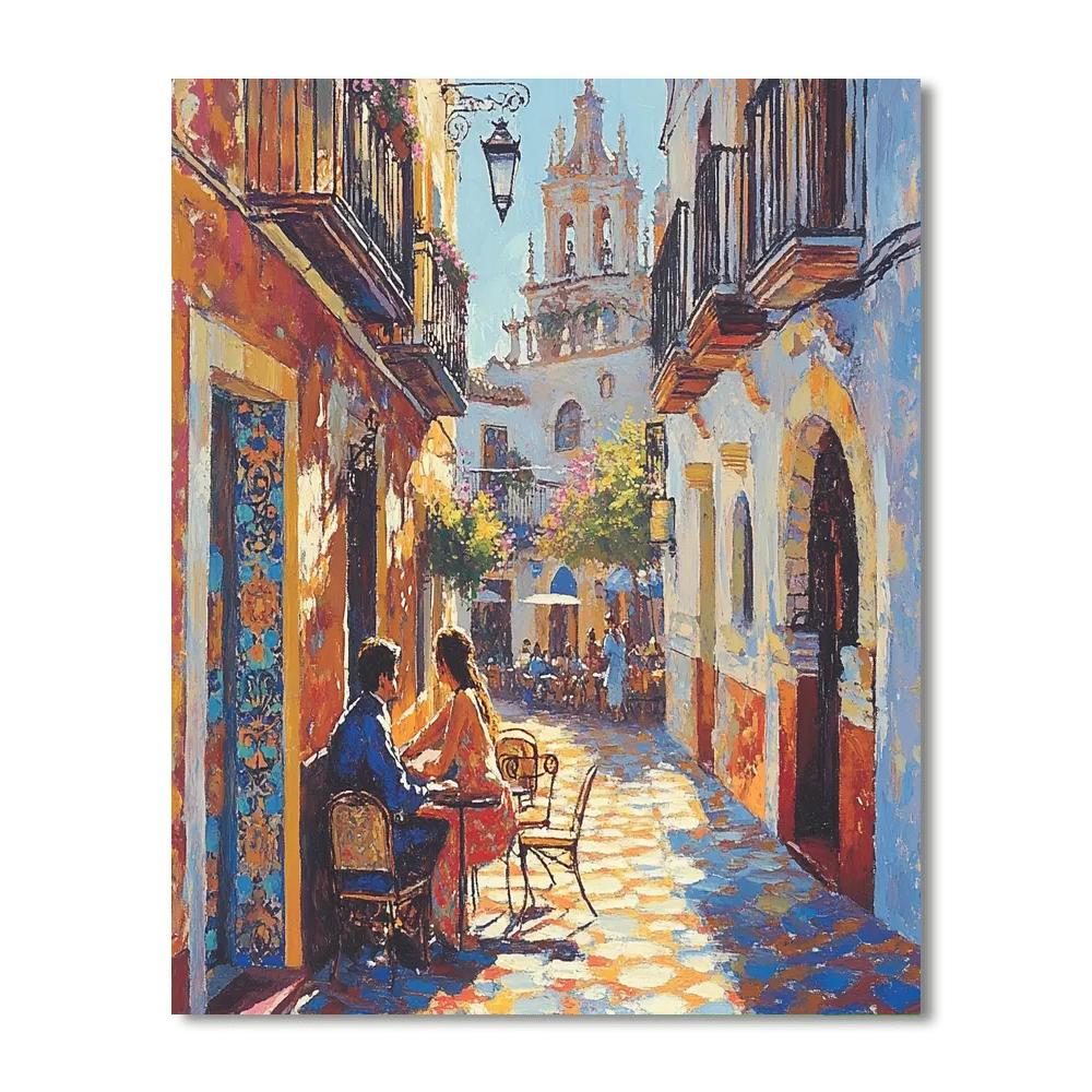 Flamenco Quarter Streets Seville Spain Paint by numbers kits