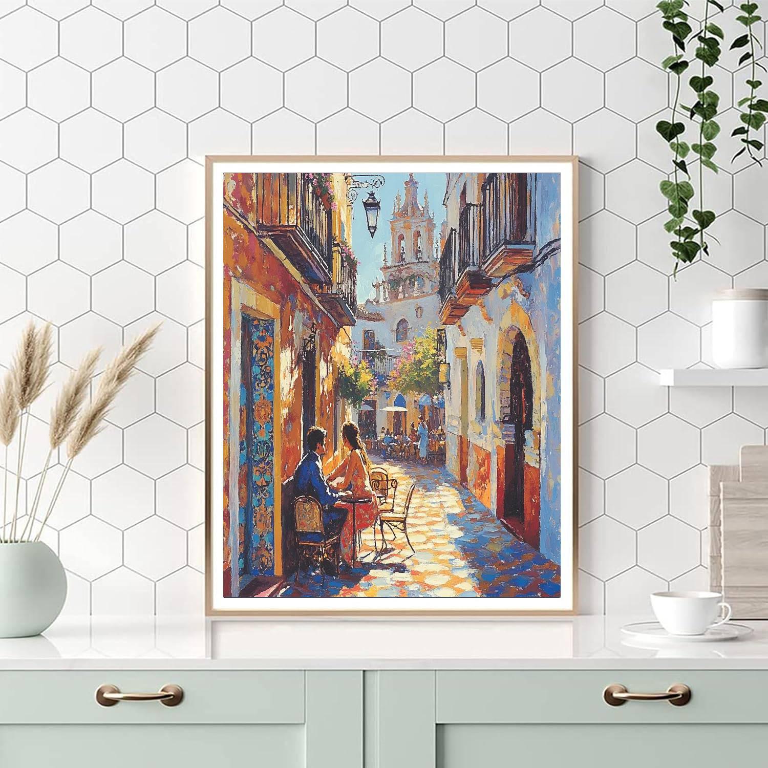Flamenco Quarter Streets Seville Spain Paint by numbers kits