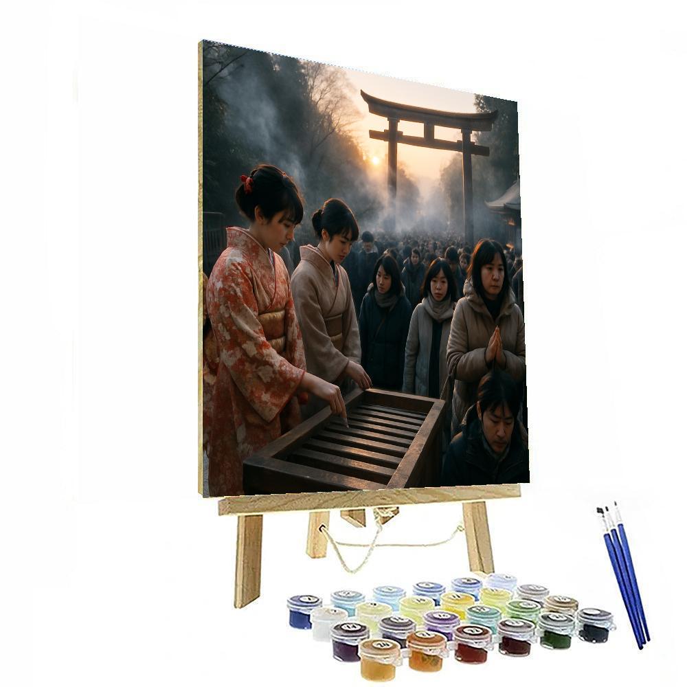Shinto Shrine New Year Hatsumode Painting by numbers kit