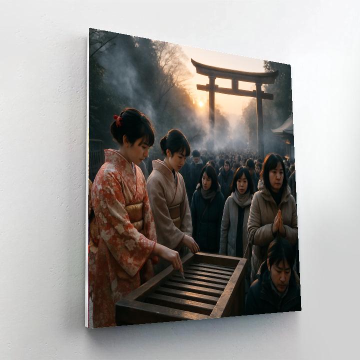 Shinto Shrine New Year Hatsumode Painting by numbers kit