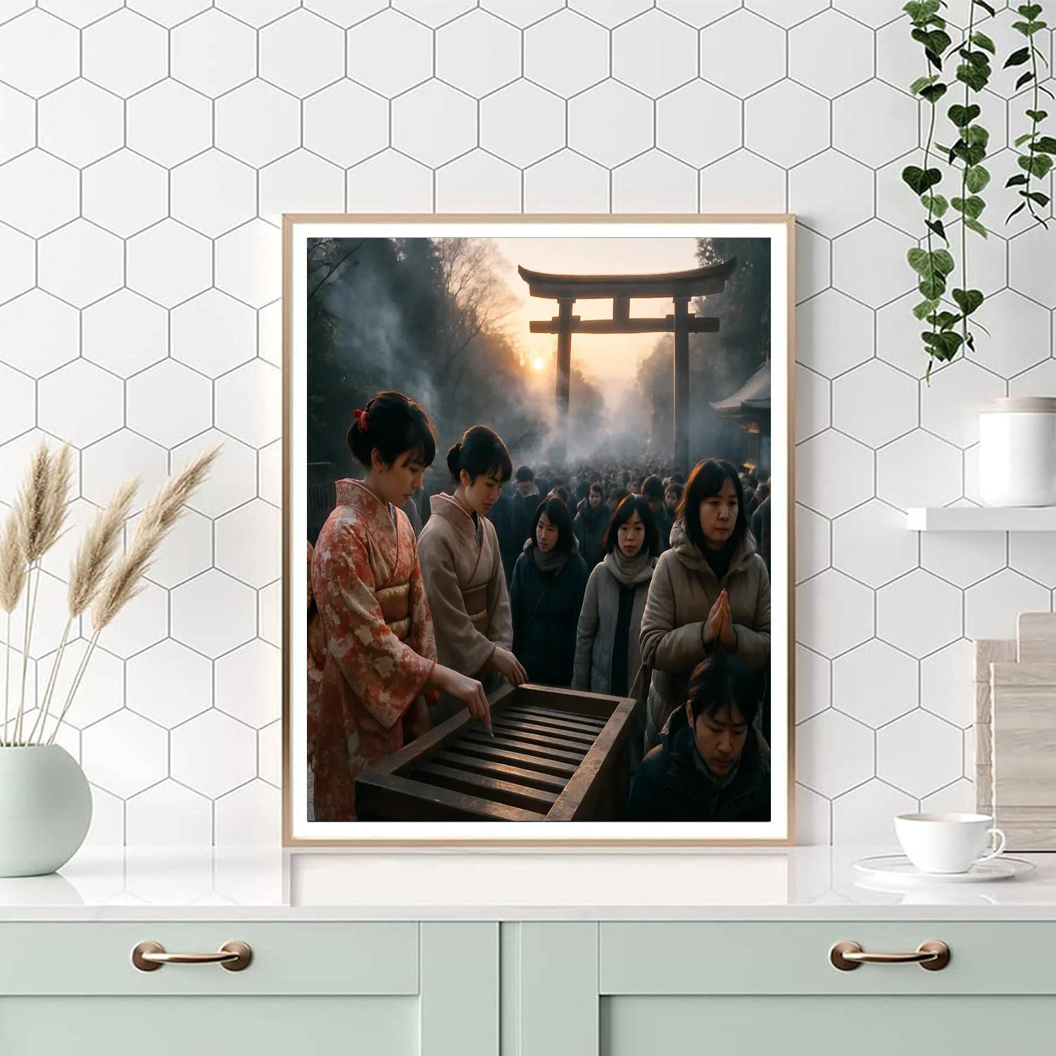 Shinto Shrine New Year Hatsumode Painting by numbers kit
