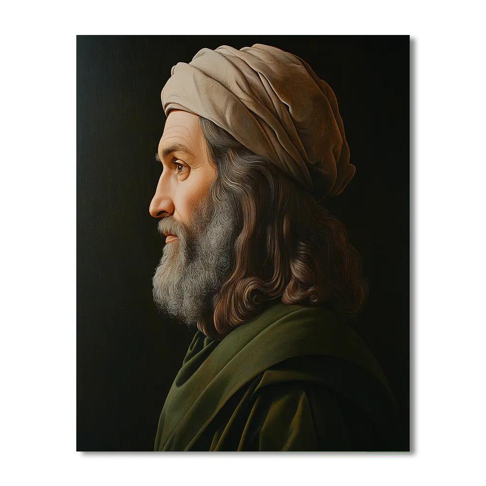 Leonardo Da Vinci Inspired Renaissance Portrait Of A Scientist paint by number