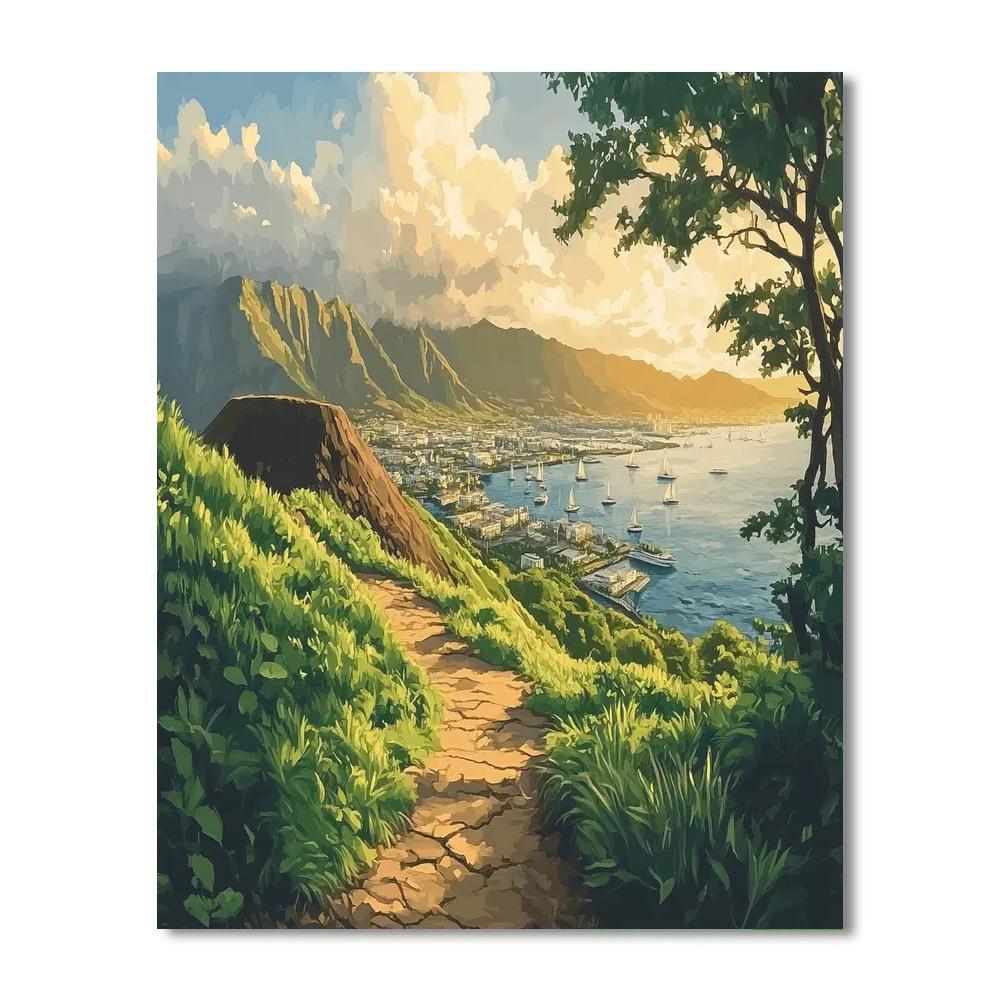 Mount Eden Lookout Auckland New Zealand paint by number