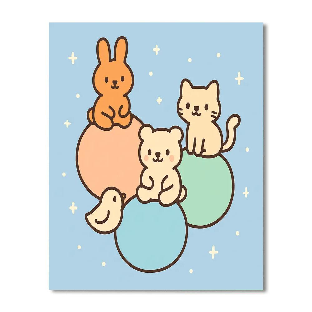 Pebble Planet Pals Paint by numbers art