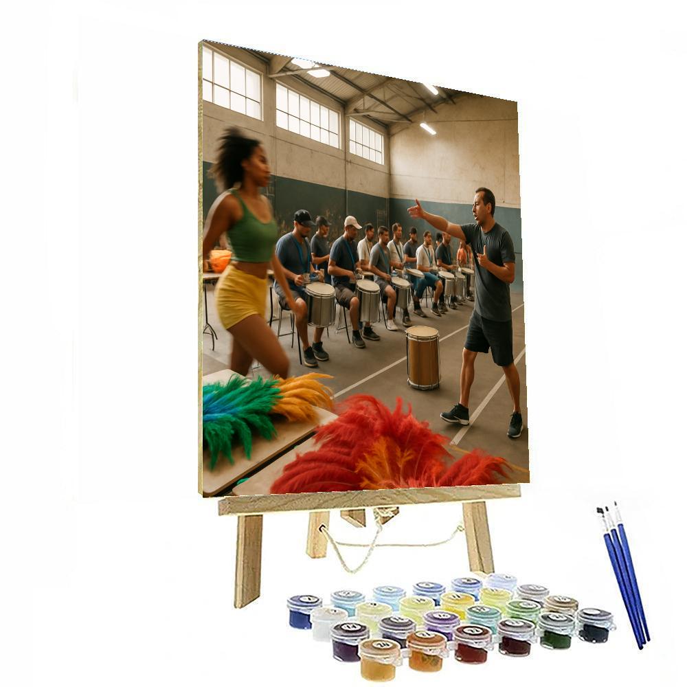 Carnival Samba School Rehearsal paint by color