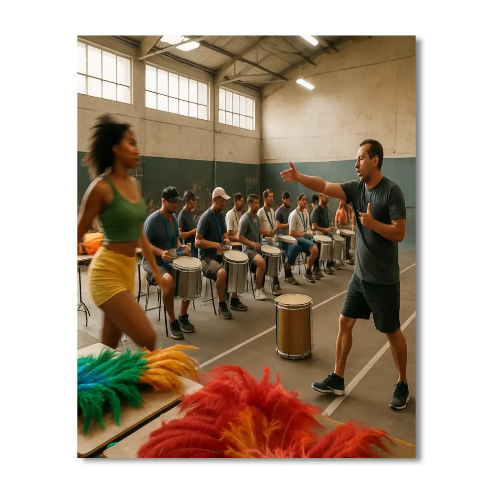 Carnival Samba School Rehearsal paint by color