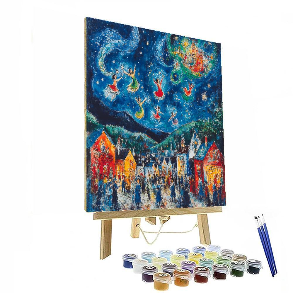 Marc Chagall Inspired Dreamlike Festival paint by color