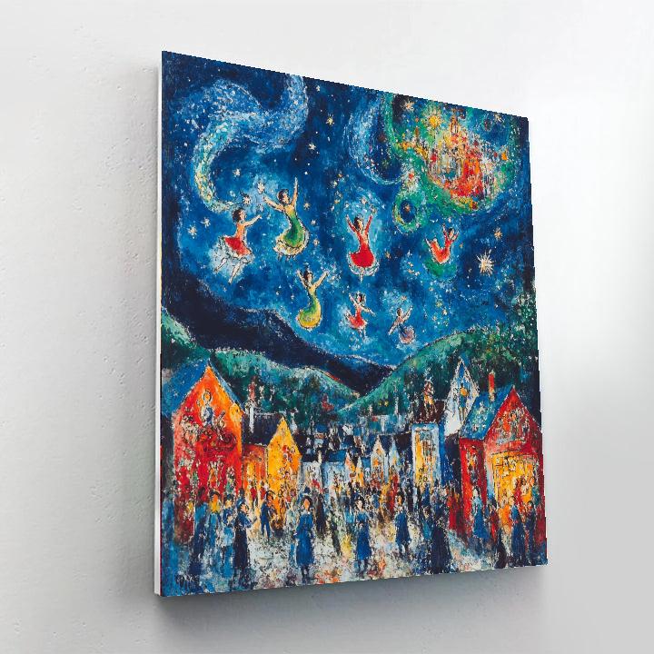 Marc Chagall Inspired Dreamlike Festival paint by color