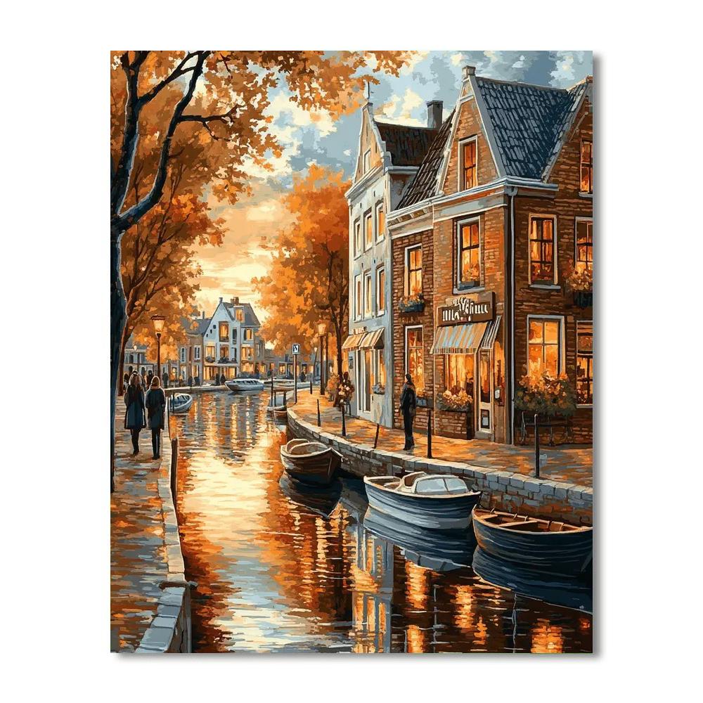 Old Town Harbor Stockholm Sweden painting number kit