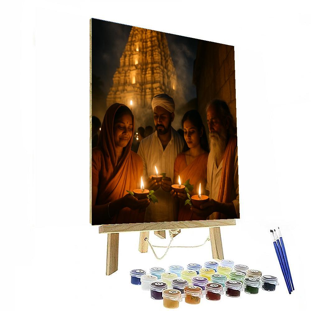 Shivratri Night Shiv Temple Gathering Number painting