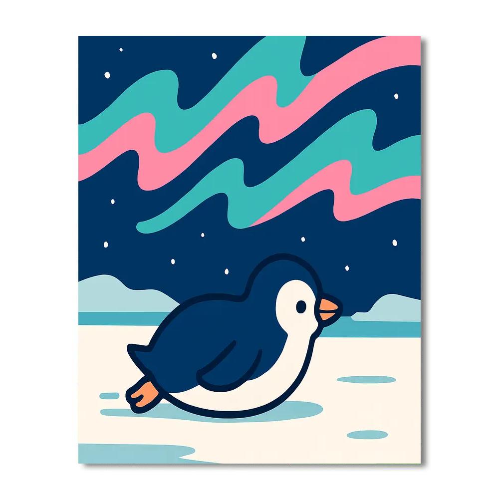 Polar Light Penguin paint by color