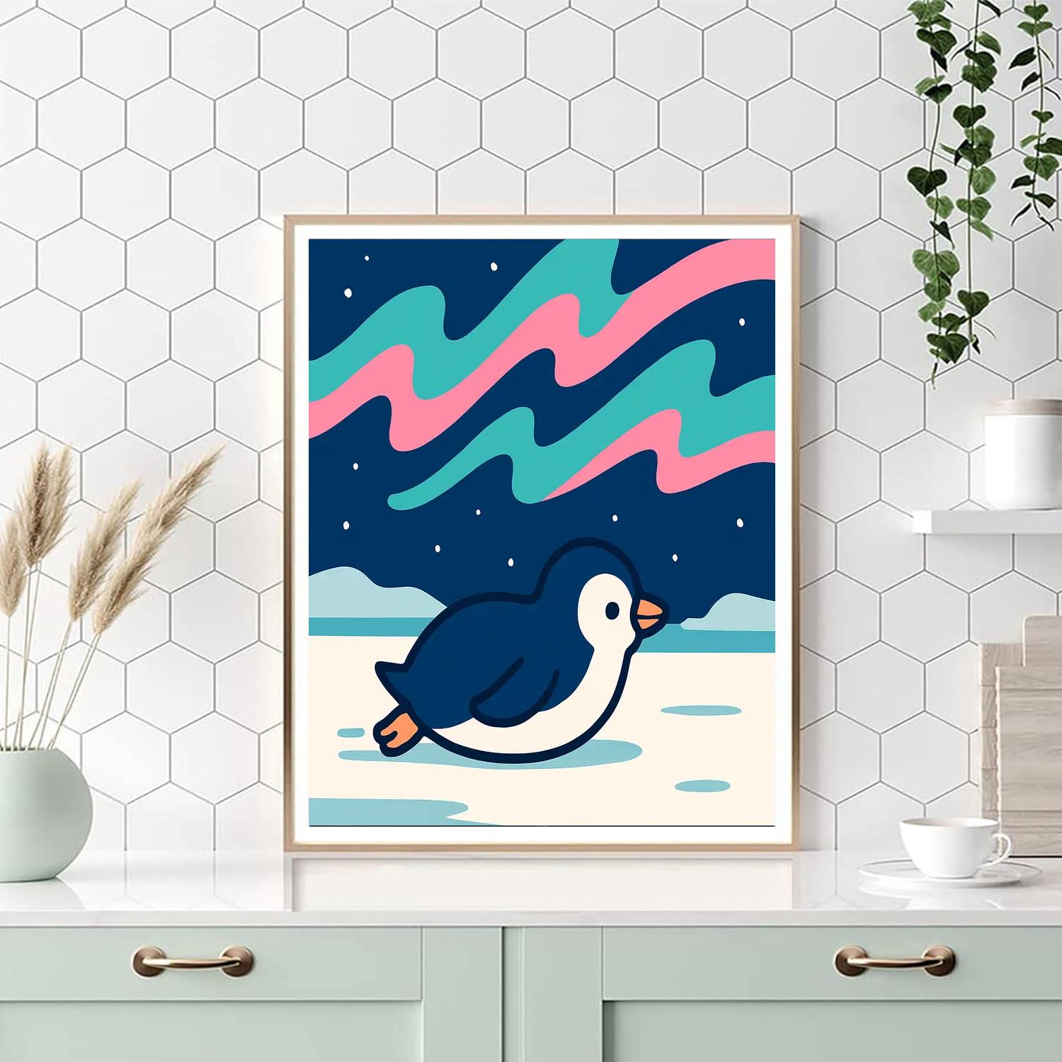 Polar Light Penguin paint by color