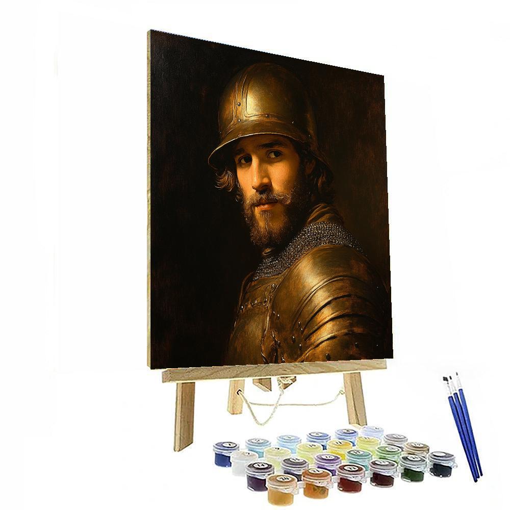 Rembrandt Inspired Historical Portrait Of A Warrior paint by color