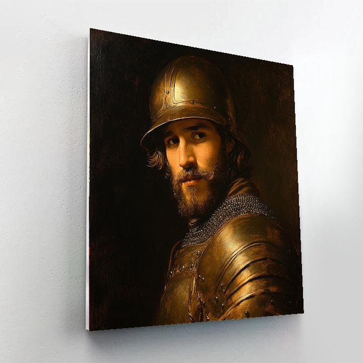 Rembrandt Inspired Historical Portrait Of A Warrior paint by color