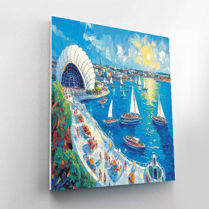 Circular Quay Ferries And Opera House Sydney Australia Paint by numbers kits