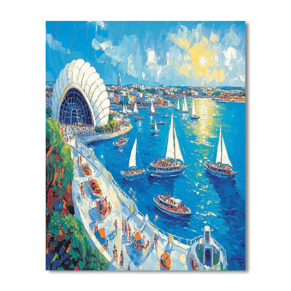 Circular Quay Ferries And Opera House Sydney Australia Paint by numbers kits