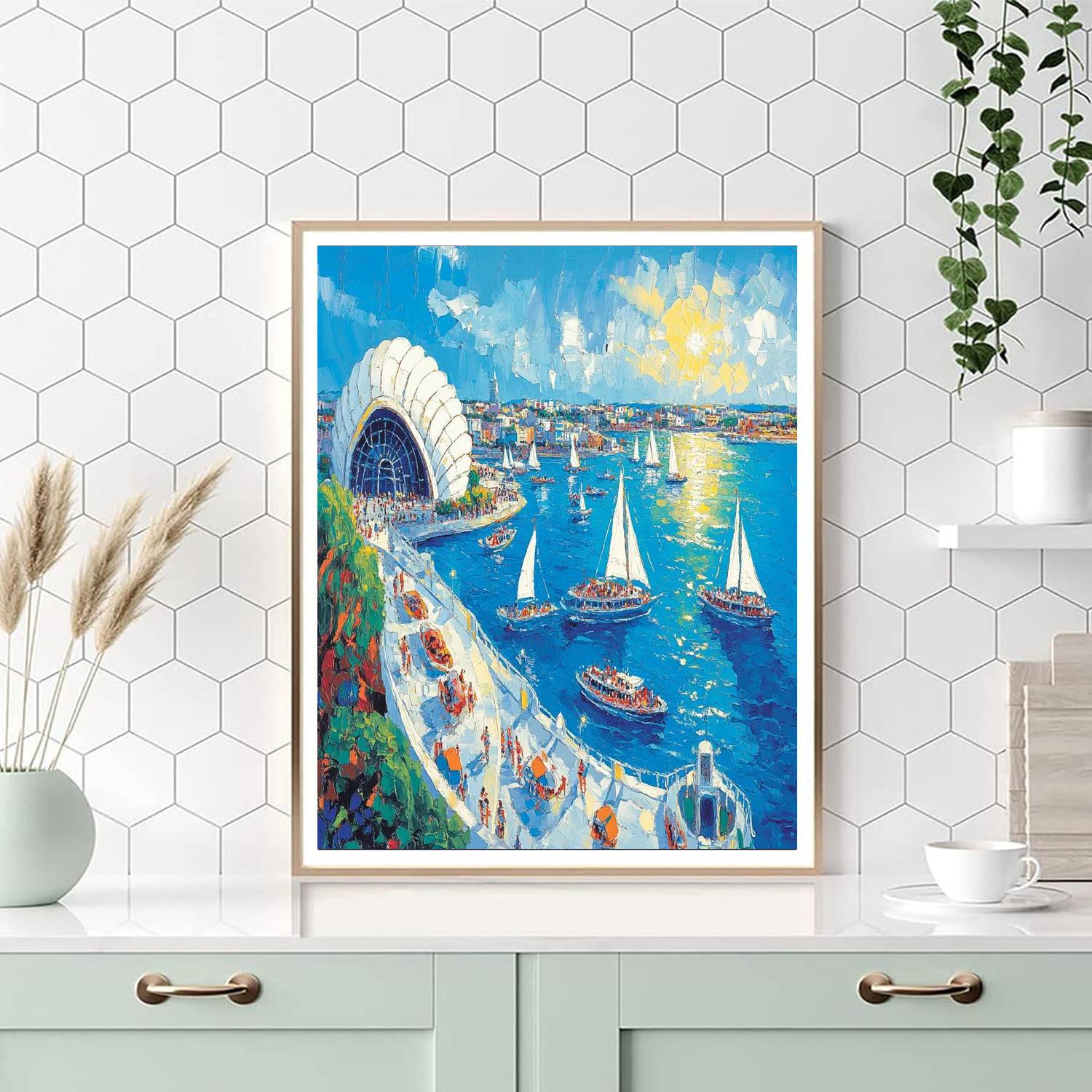 Circular Quay Ferries And Opera House Sydney Australia Paint by numbers kits