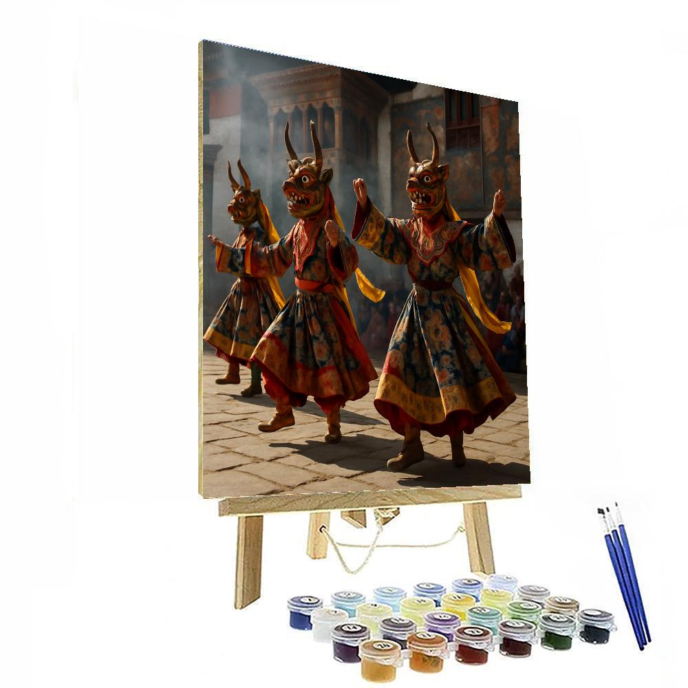 Bhutan Tsechu Masked Dance Paint by numbers art