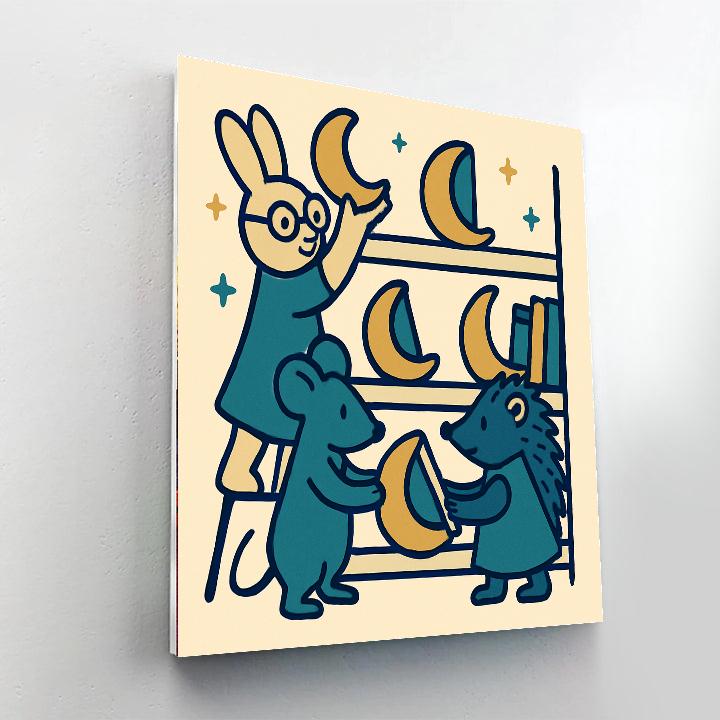 Little Luna Librarians paint by color