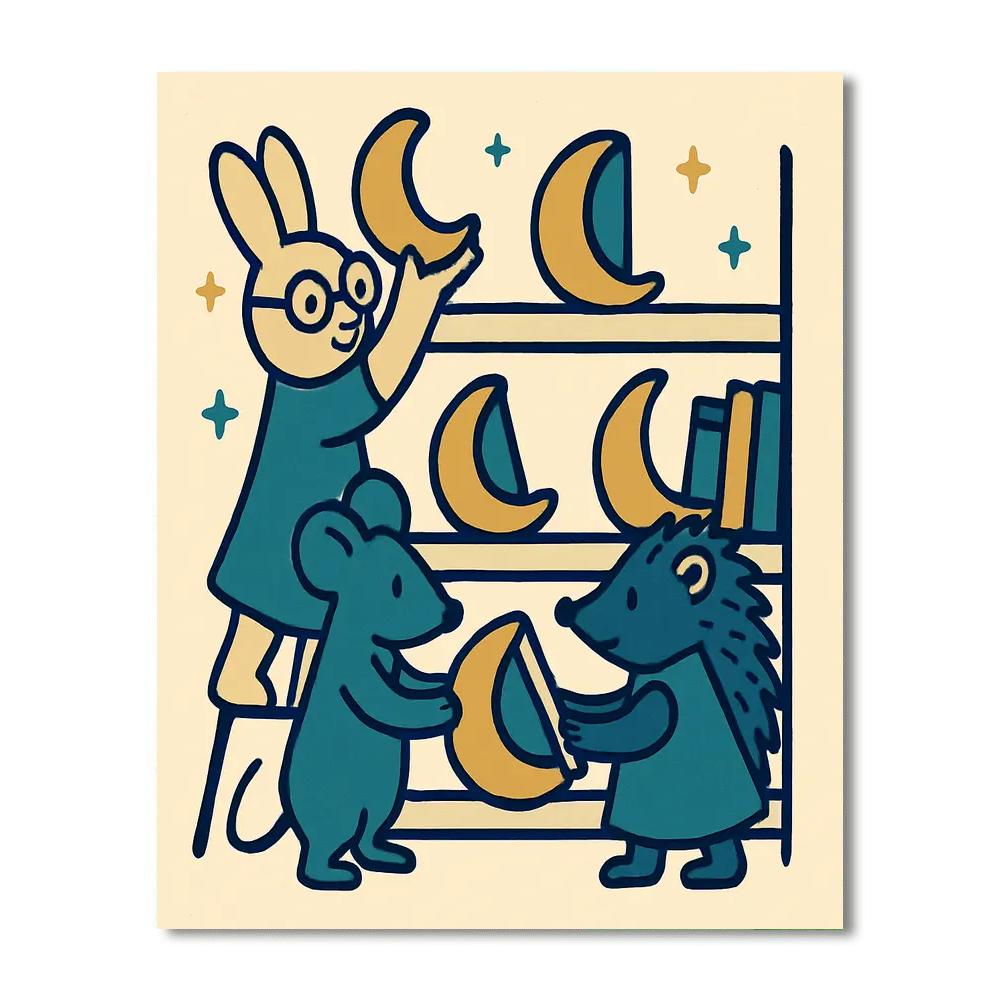 Little Luna Librarians paint by color