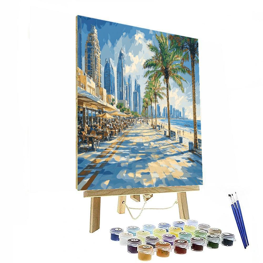 Jumeirah Beach Walk Dubai United Arab Emirates Paint by numbers kits