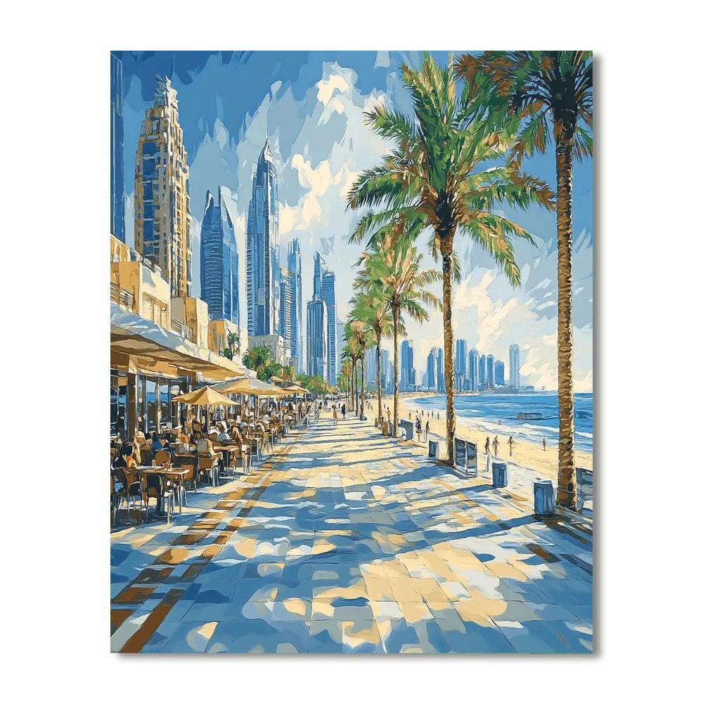 Jumeirah Beach Walk Dubai United Arab Emirates Paint by numbers kits