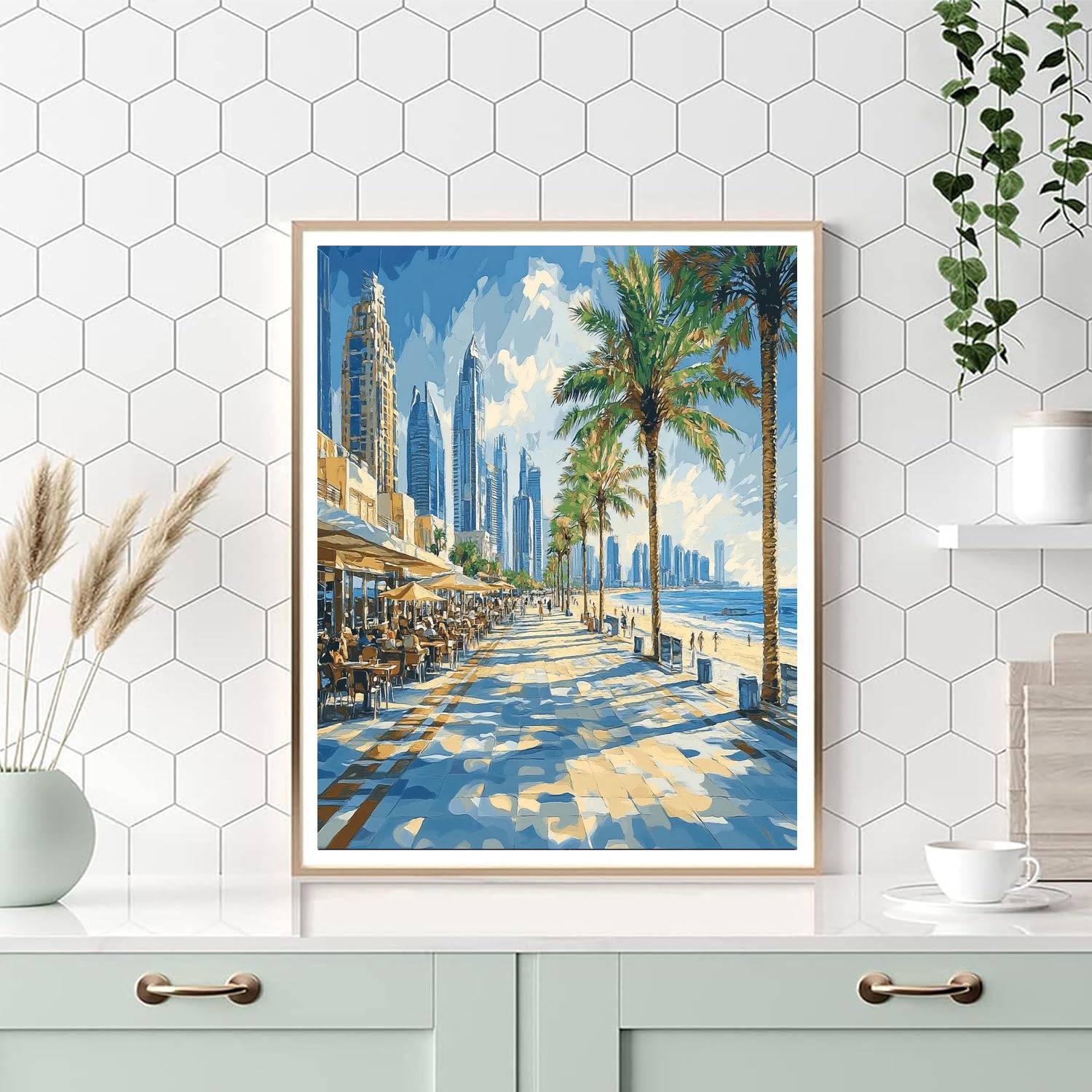 Jumeirah Beach Walk Dubai United Arab Emirates Paint by numbers kits