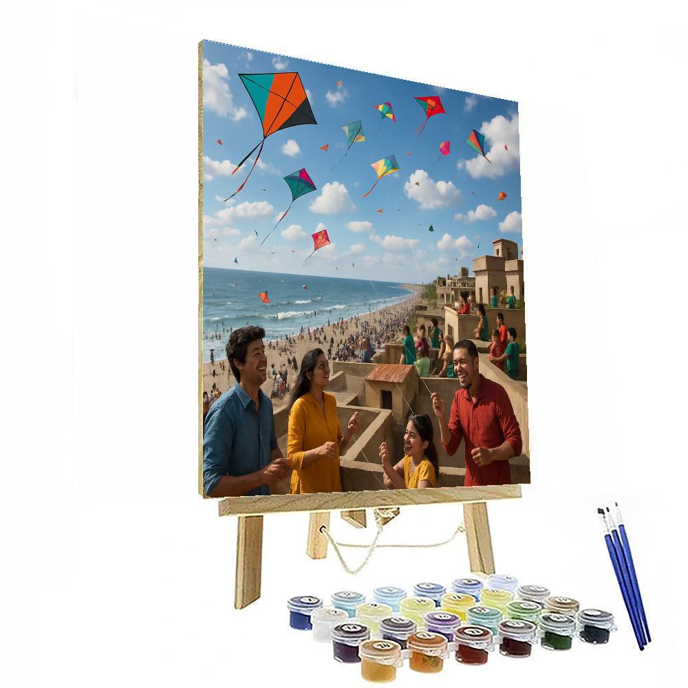 Kite Festival Over Gujarat Coast Painting by numbers kit