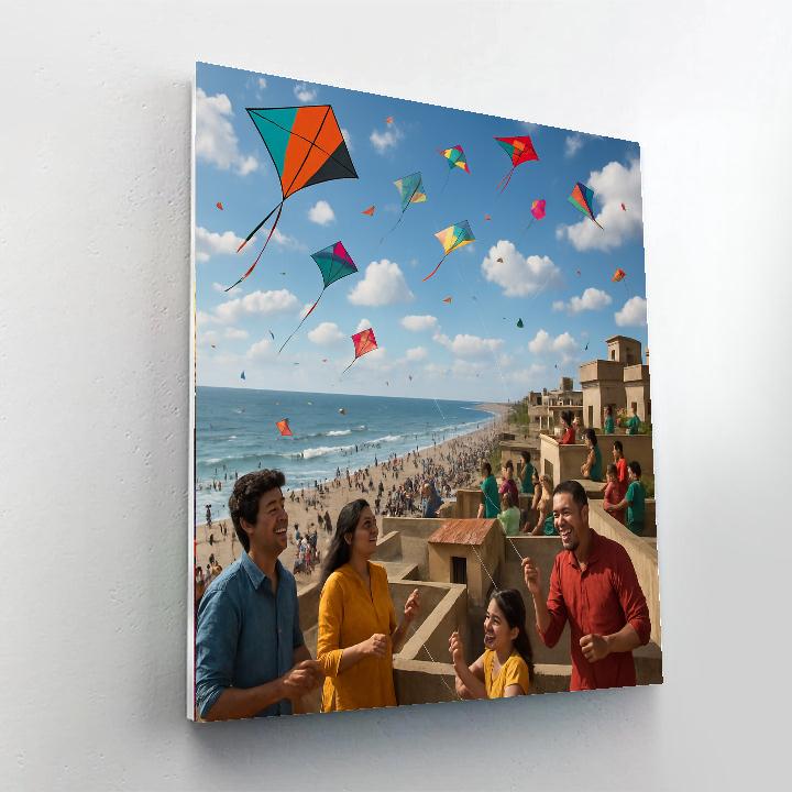 Kite Festival Over Gujarat Coast Painting by numbers kit