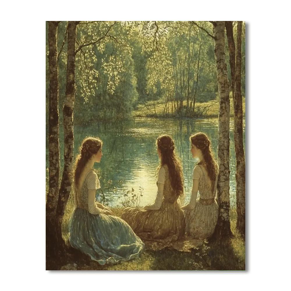 John William Waterhouse Inspired Mythological Nymphs Numbered painting kits