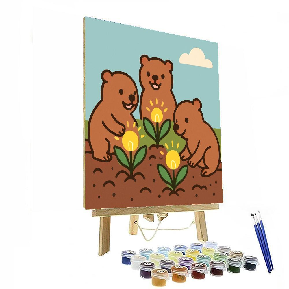 Glimmering Gopher Garden Painting by numbers kit