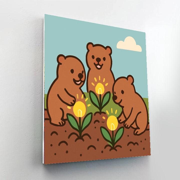 Glimmering Gopher Garden Painting by numbers kit