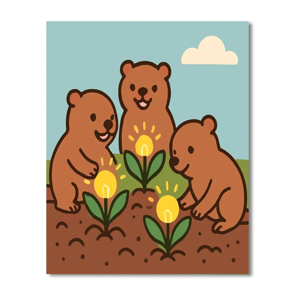 Glimmering Gopher Garden Painting by numbers kit