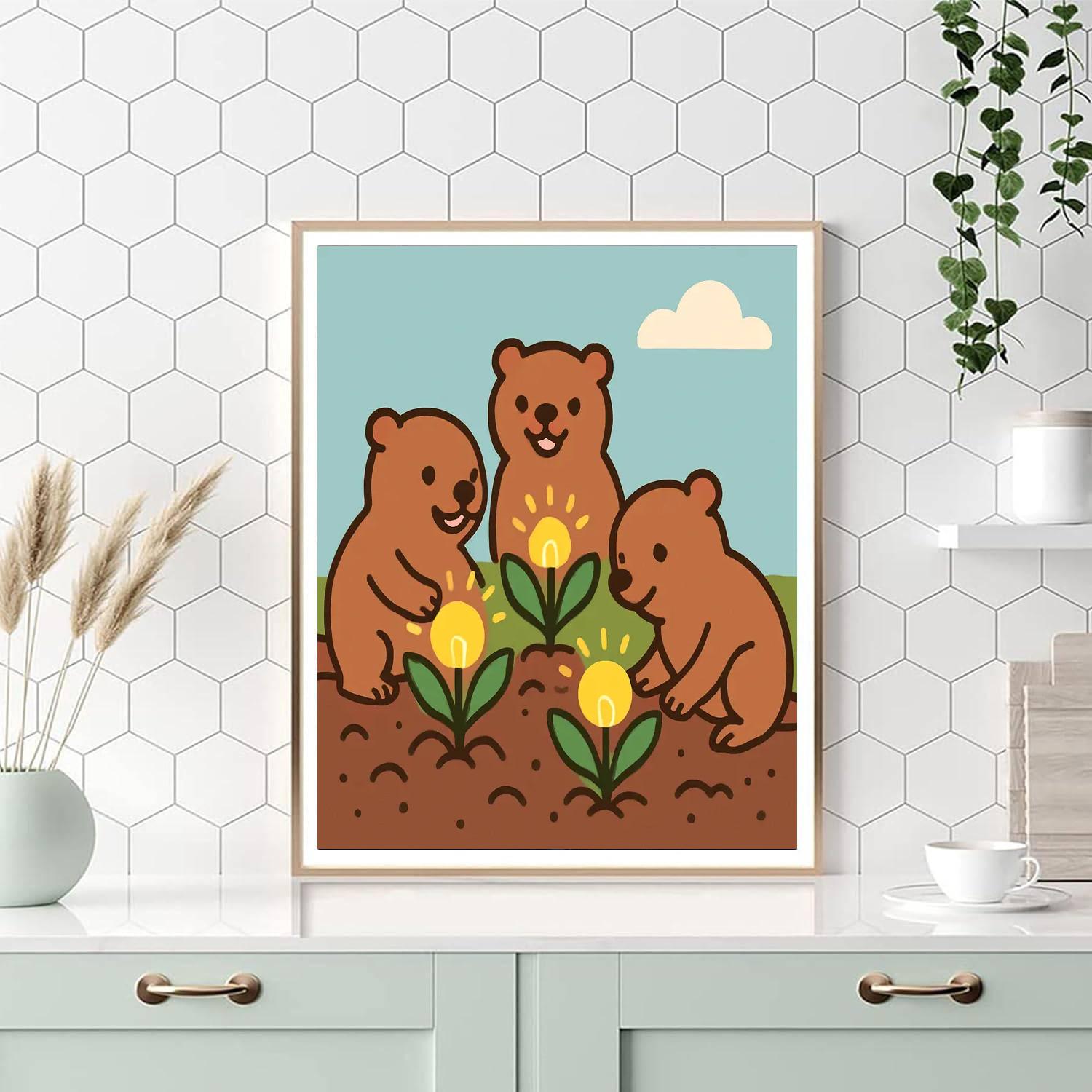Glimmering Gopher Garden Painting by numbers kit