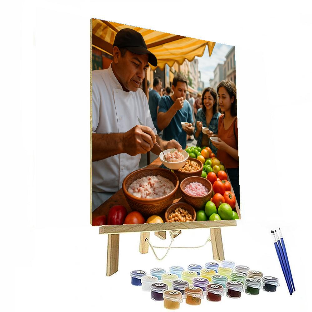 Peruvian Mistura Food Fair Stall Painting by numbers kit