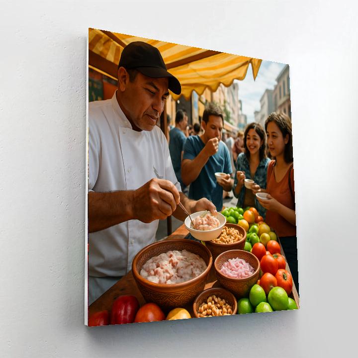 Peruvian Mistura Food Fair Stall Painting by numbers kit