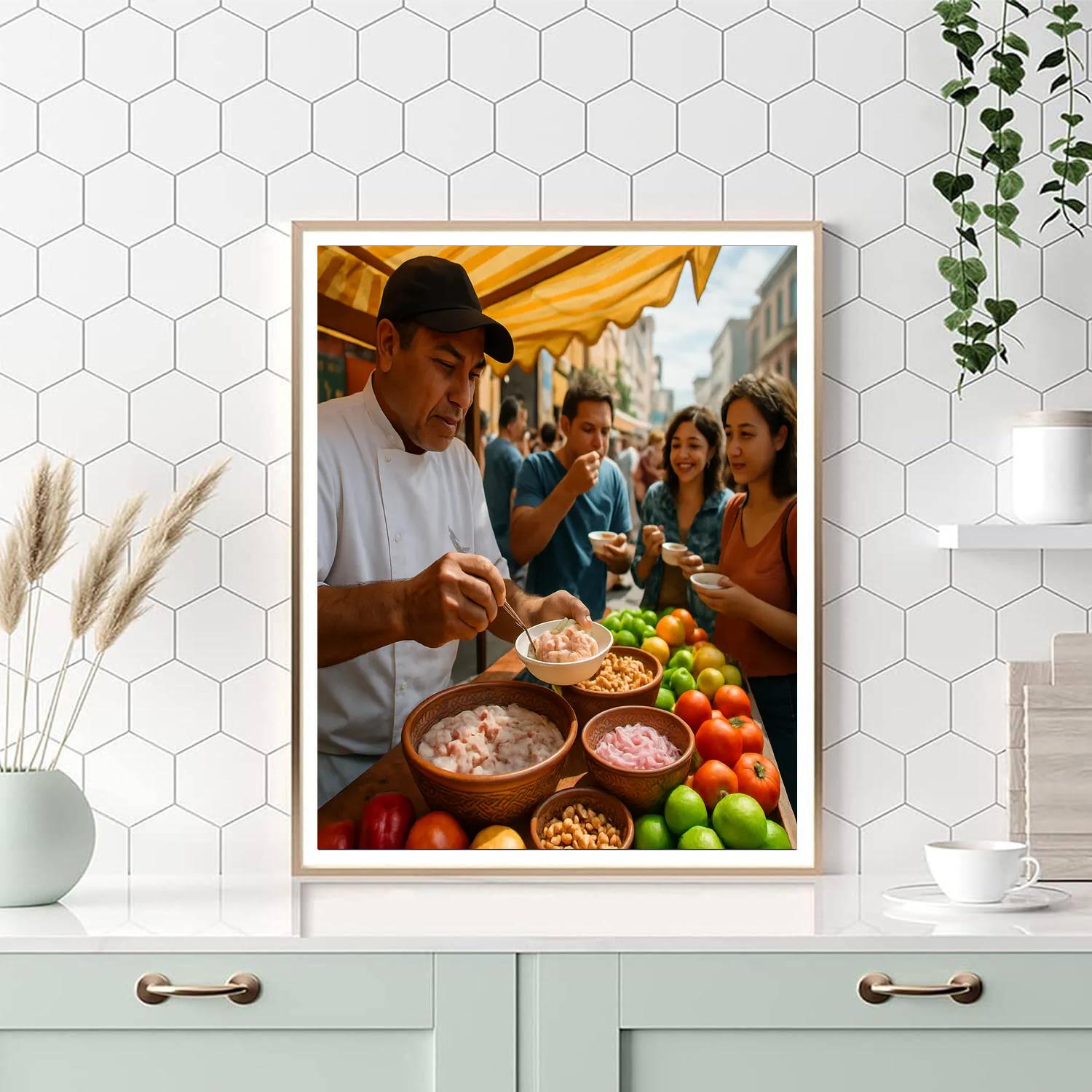Peruvian Mistura Food Fair Stall Painting by numbers kit