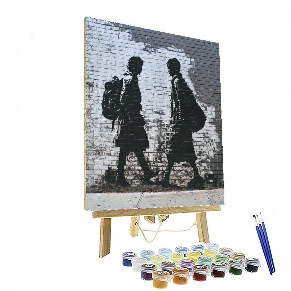 Banksy Inspired Social Commentary Mural Number painting