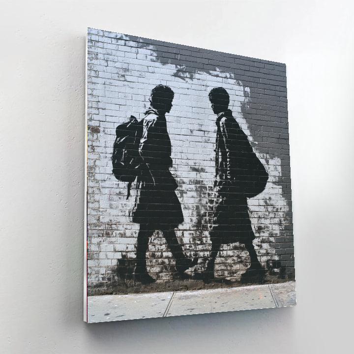 Banksy Inspired Social Commentary Mural Number painting