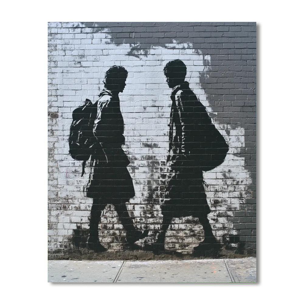 Banksy Inspired Social Commentary Mural Number painting