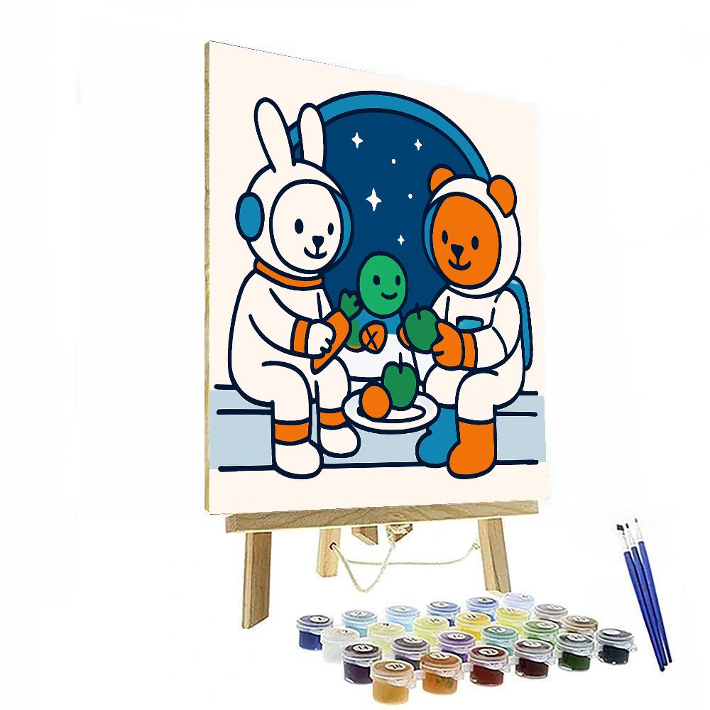 Space Station Snack Time Paint by numbers art