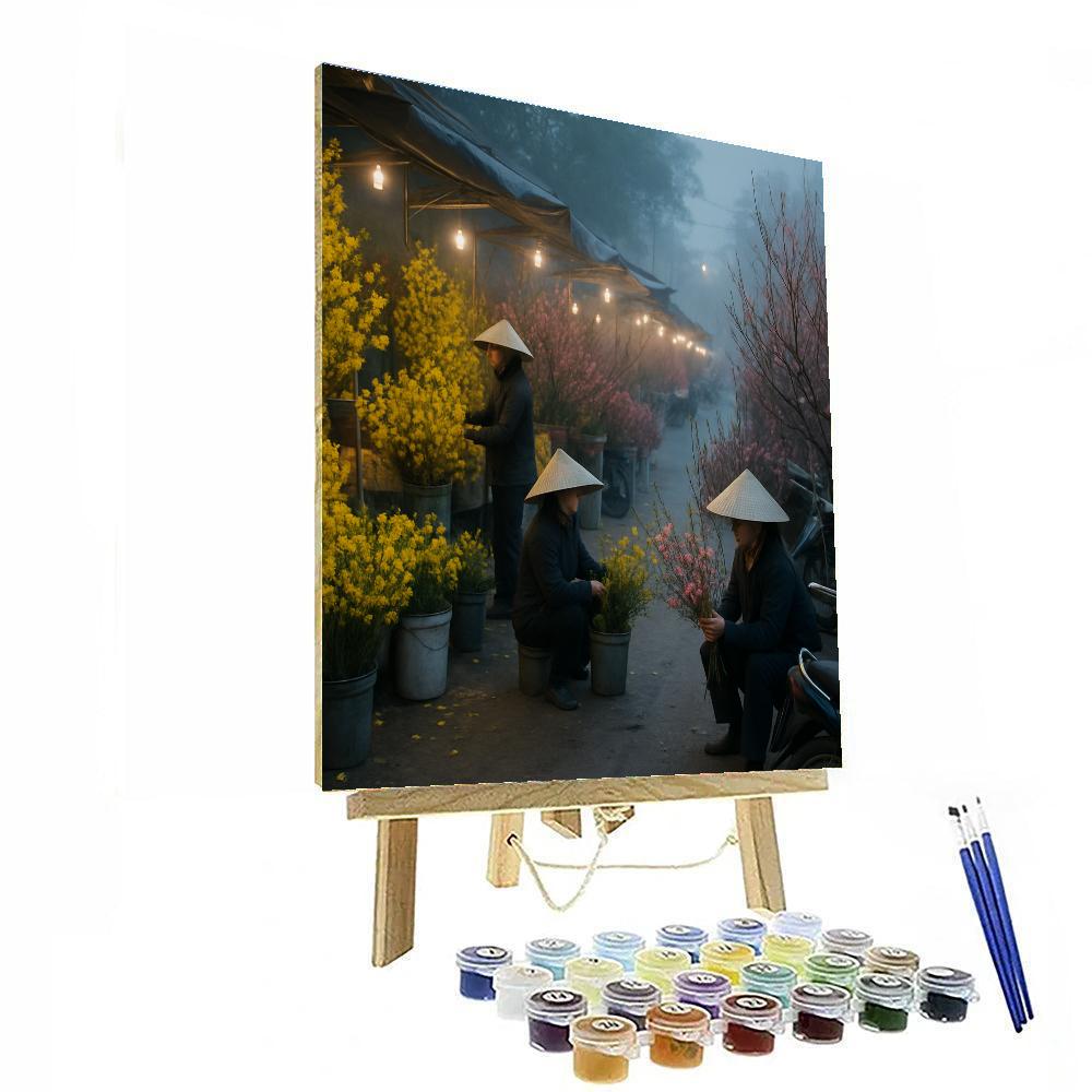 Tet Flower Street Market Number painting