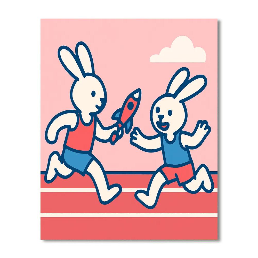 Rocket Rabbit Relay Numbered painting kits