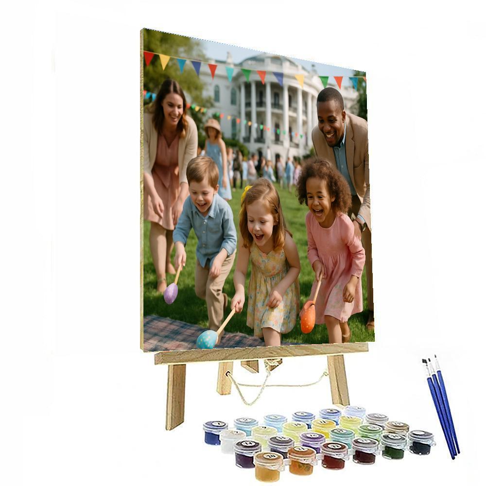 Easter Egg Roll On Washington Lawn painting number kit