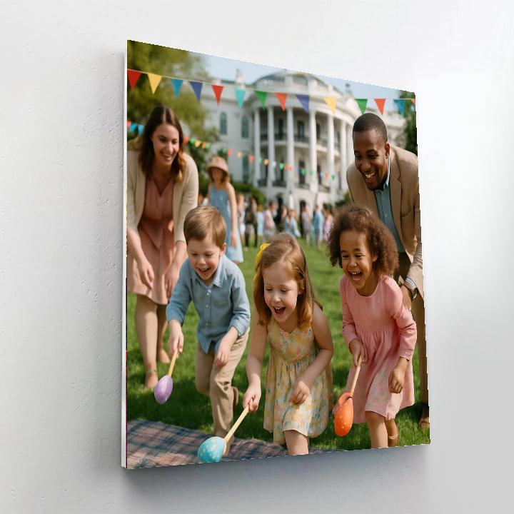 Easter Egg Roll On Washington Lawn painting number kit