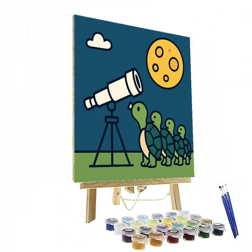 Tiny Telescope Turtles Paint by numbers art